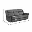 Lexicon Brennen Microfiber 2-Piece Power Reclining Sofa Set in Charcoal