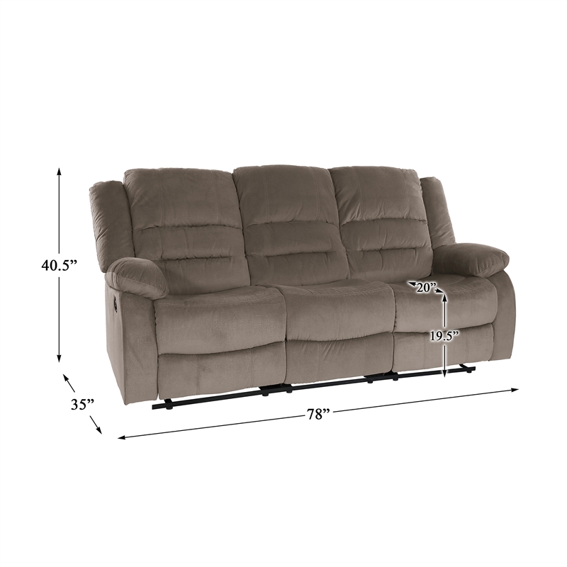 Lexicon Jarita Microfiber 2-Piece Manual Reclining Sofa Set in Chocolate