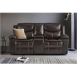 Lexicon Bastrop Faux Leather 2-Piece Manual Reclining Sofa Set in Brown