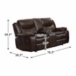 Lexicon Bastrop Faux Leather 2-Piece Manual Reclining Sofa Set in Brown