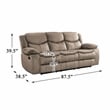 Lexicon Bastrop Microfiber 2-Piece Manual Reclining Sofa Set in Brown