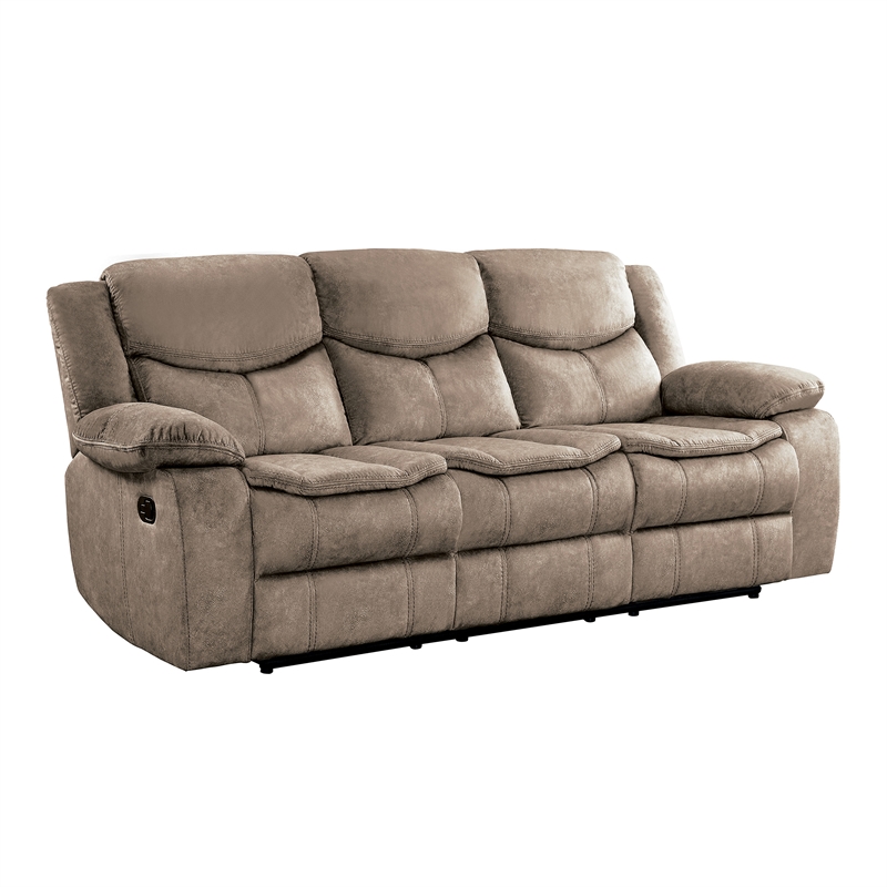 Lexicon Bastrop Microfiber 2-Piece Manual Reclining Sofa Set in Brown