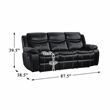 Lexicon Bastrop Faux Leather 2-Piece Manual Reclining Sofa Set in Black