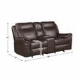 Lexicon Aram Faux Leather 2-Piece Manual Reclining Sofa Set in Dark Brown