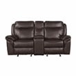 Lexicon Aram Faux Leather 2-Piece Manual Reclining Sofa Set in Dark Brown