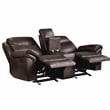 Lexicon Aram Faux Leather 2-Piece Manual Reclining Sofa Set in Dark Brown