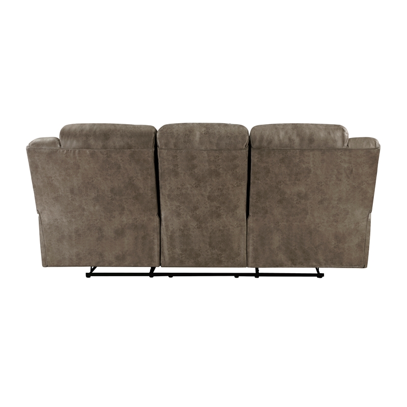 Lexicon Hazen Polished Microfiber 2-Piece Manual Reclining Sofa Set in Brown
