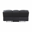 Lexicon Fabian Breathable Faux Leather Double Reclining Sofa in 2-Tone Gray