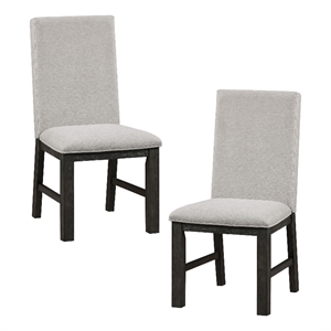 Lexicon Orem Wood and Fabric Dining Room Chairs in Antique Black (Set of 2)