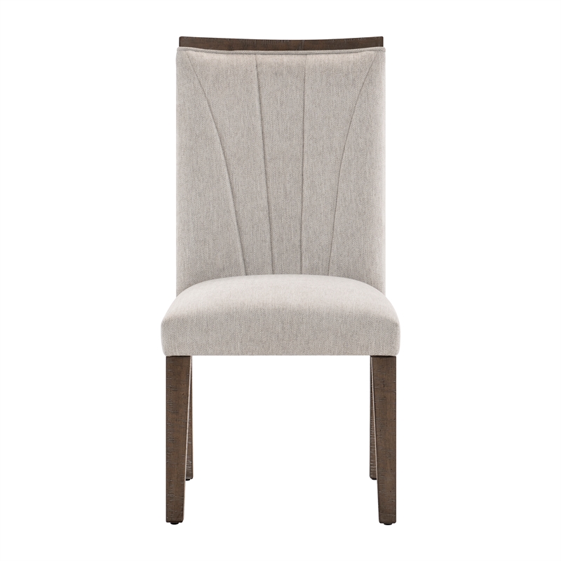 Lexicon Brookings Wood and Fabric Dining Room Chairs in Brown (Set of 2)