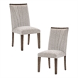 Lexicon Brookings Wood and Fabric Dining Room Chairs in Brown (Set of 2)
