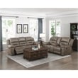 Lexicon Hazen Microfiber Manual Double Reclining Love Seat in Brown