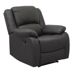 Lexicon Fairview Faux Leather Upholstered Manual Recliner in Dark Brown