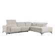 Lexicon Adahlia Chenille Upholstery 2pc Power Sectional w/ Right Chaise in Sand
