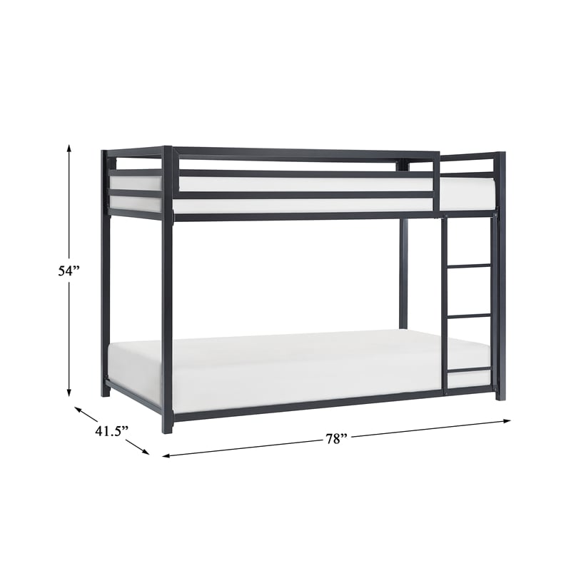 Lexicon Jovie Twin over Twin Metal Bunk Bed in Black