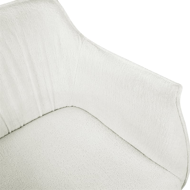 Lexicon Rachael boucle Upholstery Accent Chair with metal legs in White color