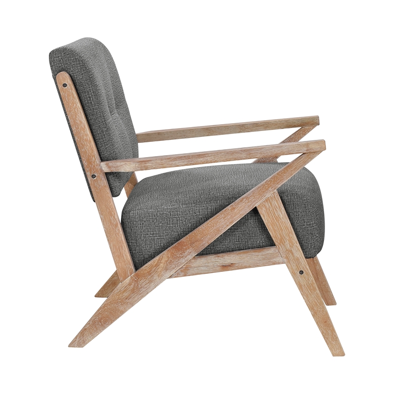 Lexicon Ollen Fabric Upholstered Accent Chair in Dark Gray