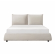 Lexicon Linna Chenille Upholstery Queen Platform Bed in Beige