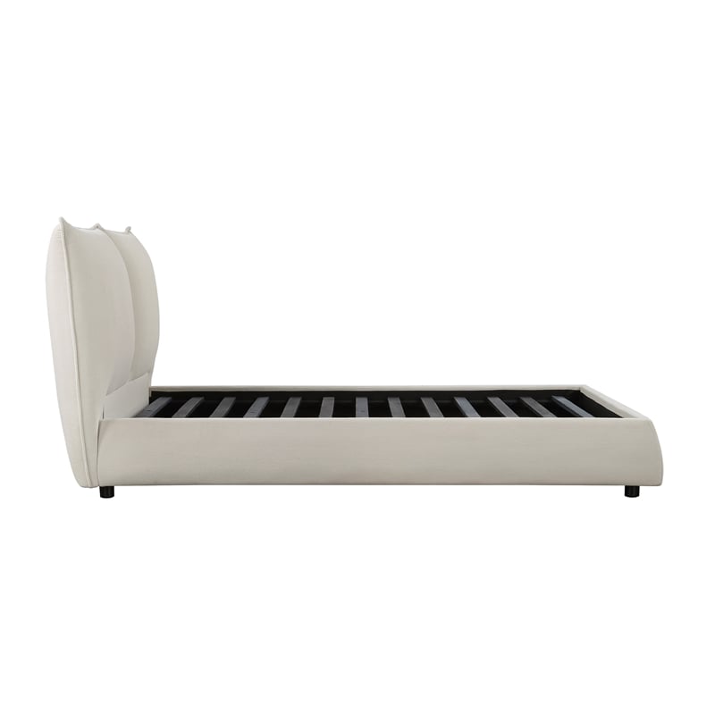 Lexicon Linna Chenille Upholstery Eastern King Platform Bed in Beige