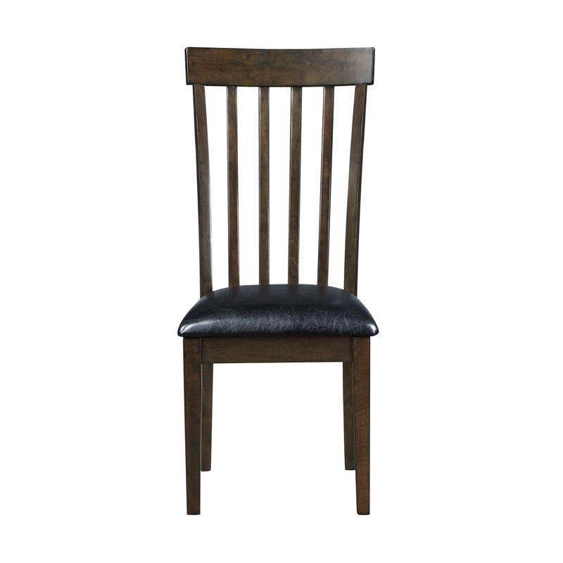 Lexicon Rutland Faux Leather Dining Room Side Chair in Black (Set of 2)