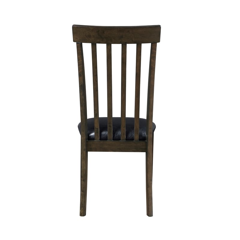 Lexicon Rutland Faux Leather Dining Room Side Chair in Black (Set of 2)