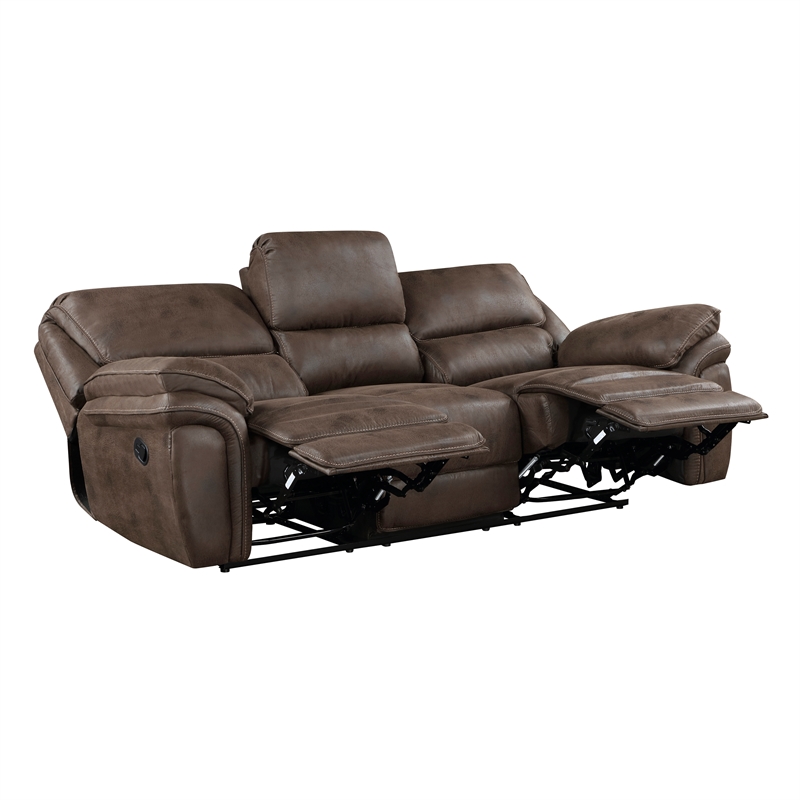 Lexicon Proctor 2-Piece Microfiber Upholstery Manual Reclining Sofa Set in Brown