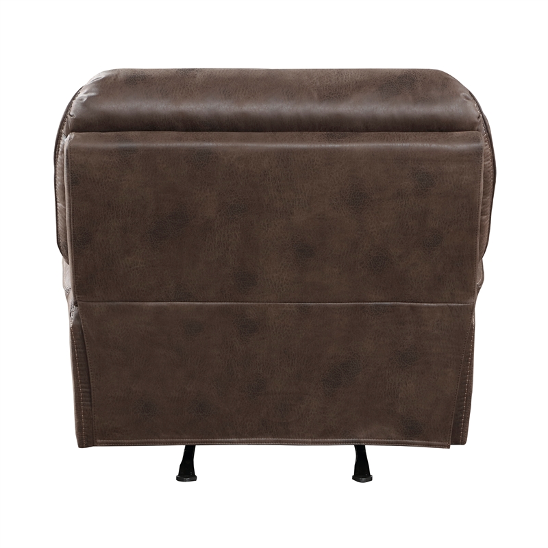 Lexicon Proctor Microfiber Manual Rocker Reclining Chair in Brown
