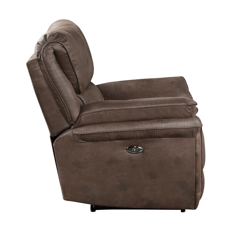 Lexicon Proctor Microfiber Power Reclining Chair in Brown