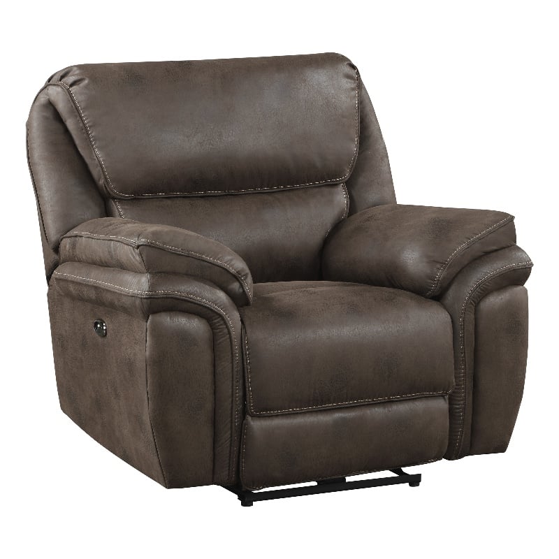 Lexicon Proctor Microfiber Power Reclining Chair in Brown
