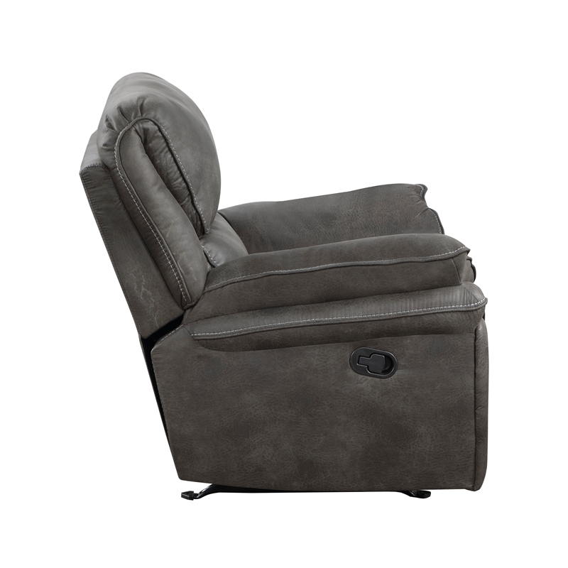 Lexicon Proctor Microfiber Manual Rocker Reclining Chair in Gray