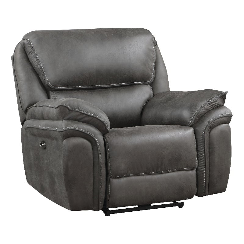 Lexicon Proctor Microfiber Power Reclining Chair in Gray