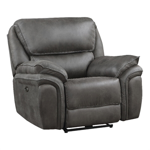 Lexicon Proctor Microfiber Power Reclining Chair in Gray