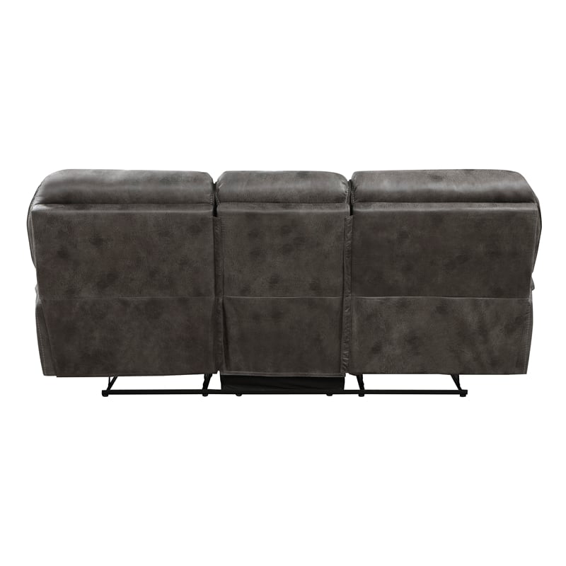 Lexicon Proctor Microfiber Manual Double Reclining Sofa in Gray