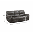 Lexicon Proctor Microfiber Manual Double Reclining Sofa in Gray