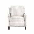 Lexicon Landrum Fabric Upholstery Reclining Chair in Beige & Gray Striped