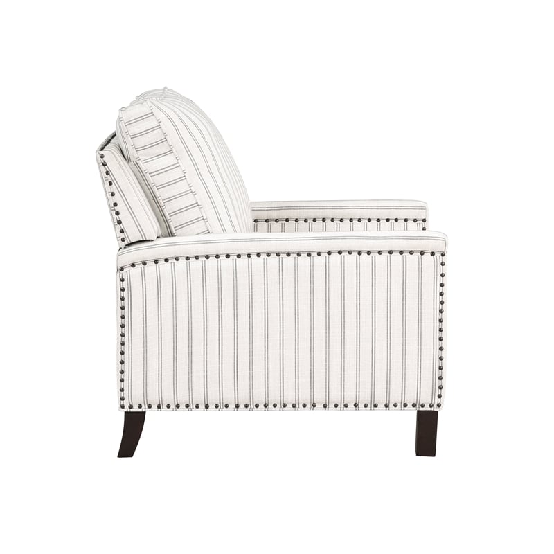 Lexicon Landrum Fabric Upholstery Reclining Chair in Beige & Gray Striped