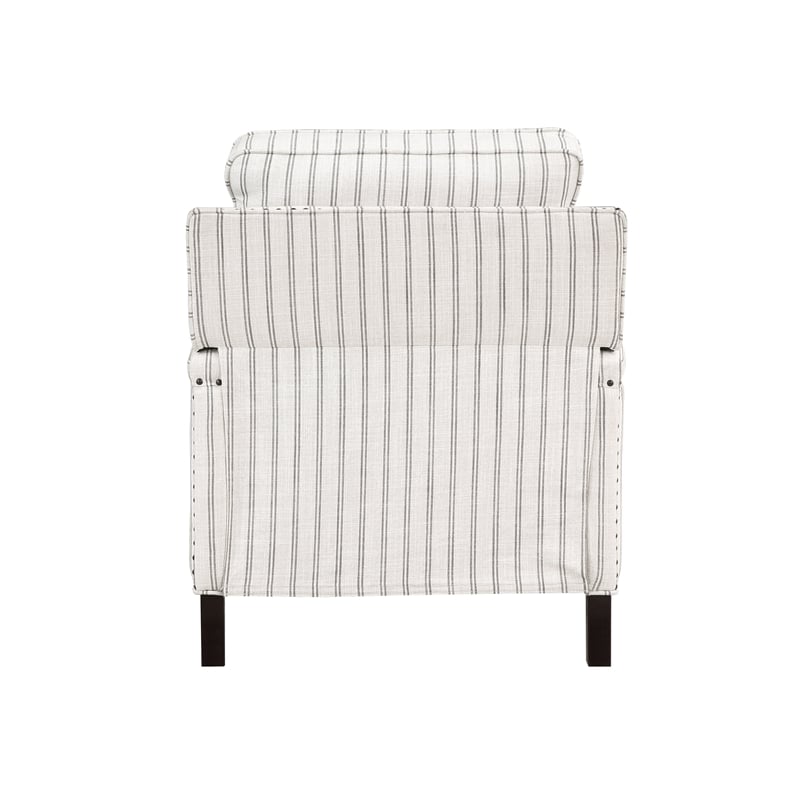 Lexicon Landrum Fabric Upholstery Reclining Chair in Beige & Gray Striped