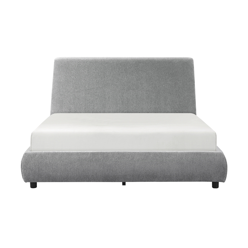 Lexicon Alford Chenille Upholstery Full Platform Bed in Gray