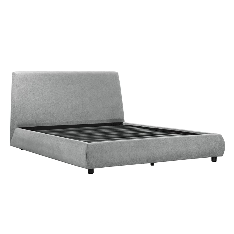 Lexicon Alford Chenille Upholstery Eastern King Platform Bed in Gray