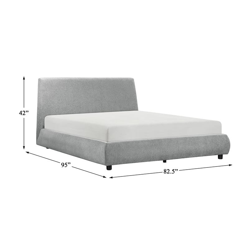 Lexicon Alford Chenille Upholstery Eastern King Platform Bed in Gray