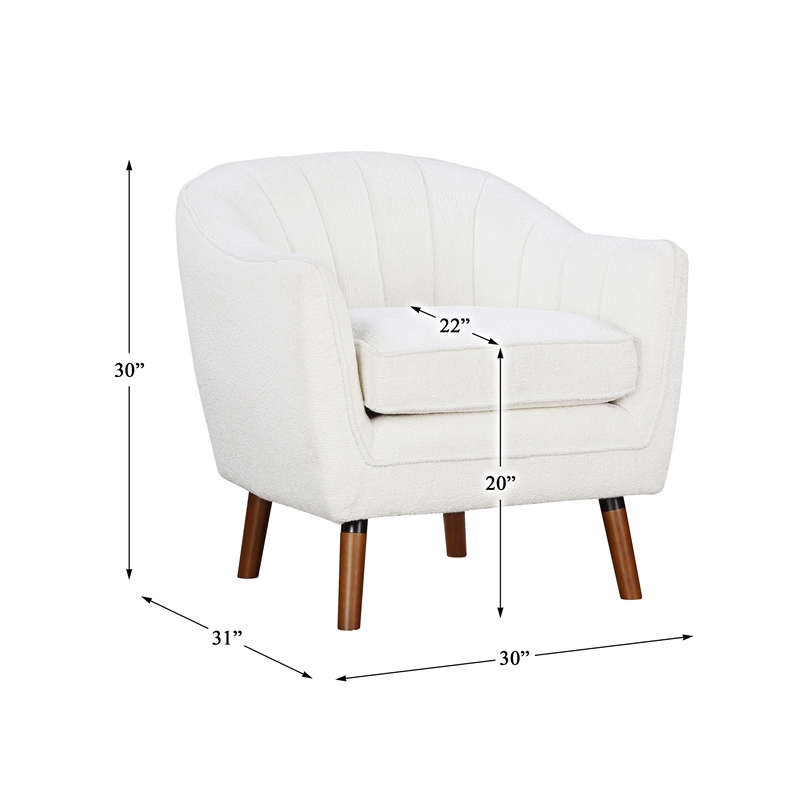 Lexicon Cutler Fabric Upholstered Accent Chair in White