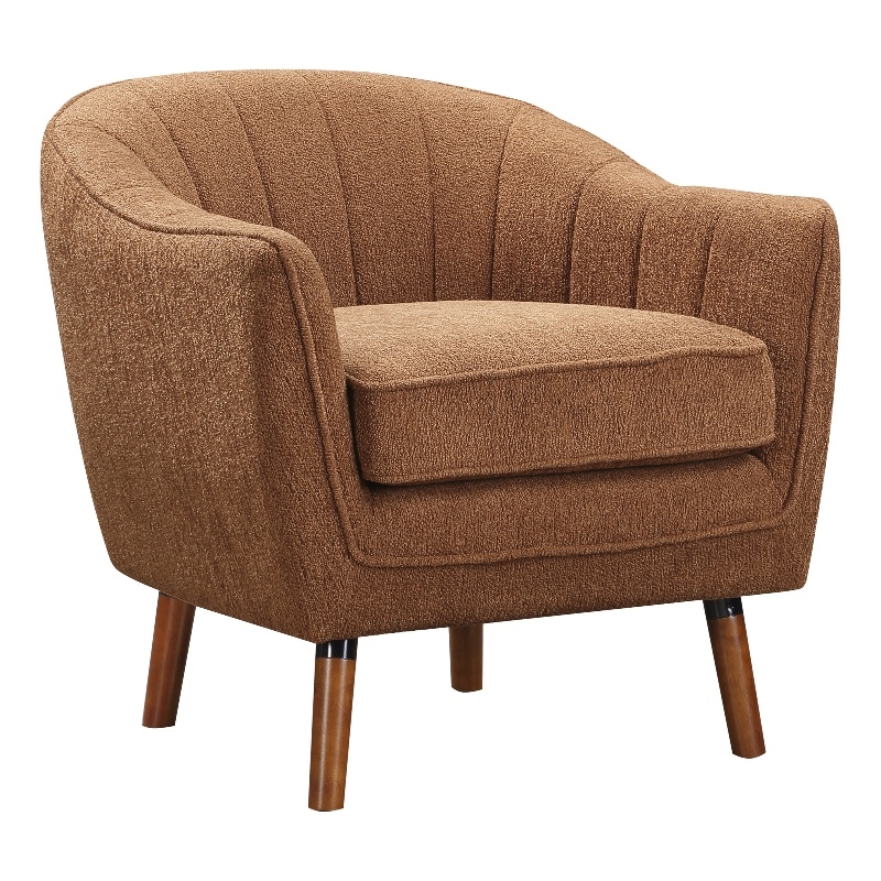 Lexicon Cutler Fabric Upholstered Accent Chair in Rust