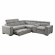 Lexicon Farrah Polished Microfiber 3-Piece Sofa with Pull-out bed in Light Gray