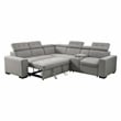 Lexicon Farrah Polished Microfiber 3-Piece Sofa with Pull-out bed in Light Gray