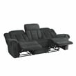 Lexicon Nutmeg Chenille Upholstered Double Reclining Sofa in Charcoal Gray