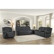Lexicon Nutmeg Chenille Upholstered Double Reclining Sofa in Charcoal Gray