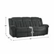 Lexicon Nutmeg Chenille Upholstered Double Reclining Sofa in Charcoal Gray