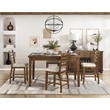 Lexicon Tigard 5-Piece Wood and Fabric Counter Height Dining Set in Cherry