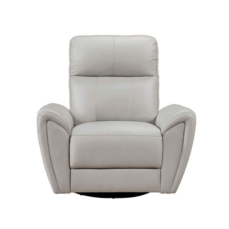 Lexicon Essex Leather Match Swivel Glider Chair in Gray