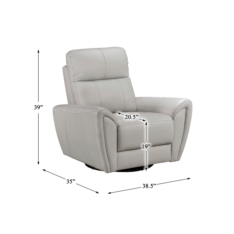 Lexicon Essex Leather Match Swivel Glider Chair in Gray